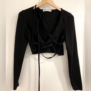 Zara Black Wrap Ballet Sweater M